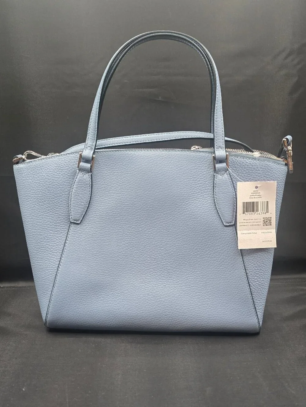 Kate Spade Monica Pebbled Leather Satchel WKR00240 Dusty Blue